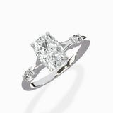 Angled Bypass Pave Solitaire Ring Engagement Ring