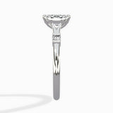 Angled Bypass Pave Solitaire Ring Engagement Ring