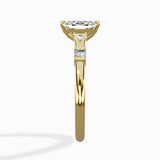 Angled Bypass Pave Solitaire Ring Engagement Ring