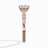 Angled Bypass Pave Solitaire Ring Engagement Ring