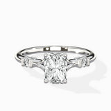 Angled Bypass Pave Solitaire Ring Engagement Ring