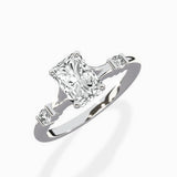 Angled Bypass Pave Solitaire Ring Engagement Ring