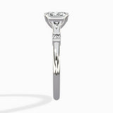 Angled Bypass Pave Solitaire Ring Engagement Ring
