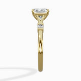 Angled Bypass Pave Solitaire Ring Engagement Ring