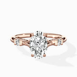 Angled Bypass Pave Solitaire Ring Engagement Ring