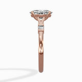 Angled Bypass Pave Solitaire Ring Engagement Ring