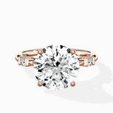 Angled Bypass Pave Solitaire Ring Engagement Ring