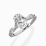 Angled Bypass Pave Solitaire Ring Engagement Ring