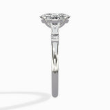 Angled Bypass Pave Solitaire Ring Engagement Ring