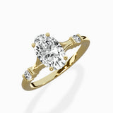 Angled Bypass Pave Solitaire Ring Engagement Ring