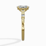Angled Bypass Pave Solitaire Ring Engagement Ring