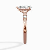 Angled Bypass Pave Solitaire Ring Engagement Ring