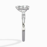 Angled Bypass Pave Solitaire Ring Engagement Ring