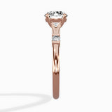 Angled Bypass Pave Solitaire Ring Engagement Ring