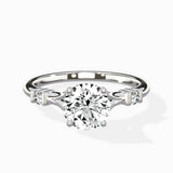 Angled Bypass Pave Solitaire Ring Engagement Ring