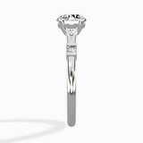 Angled Bypass Pave Solitaire Ring Engagement Ring