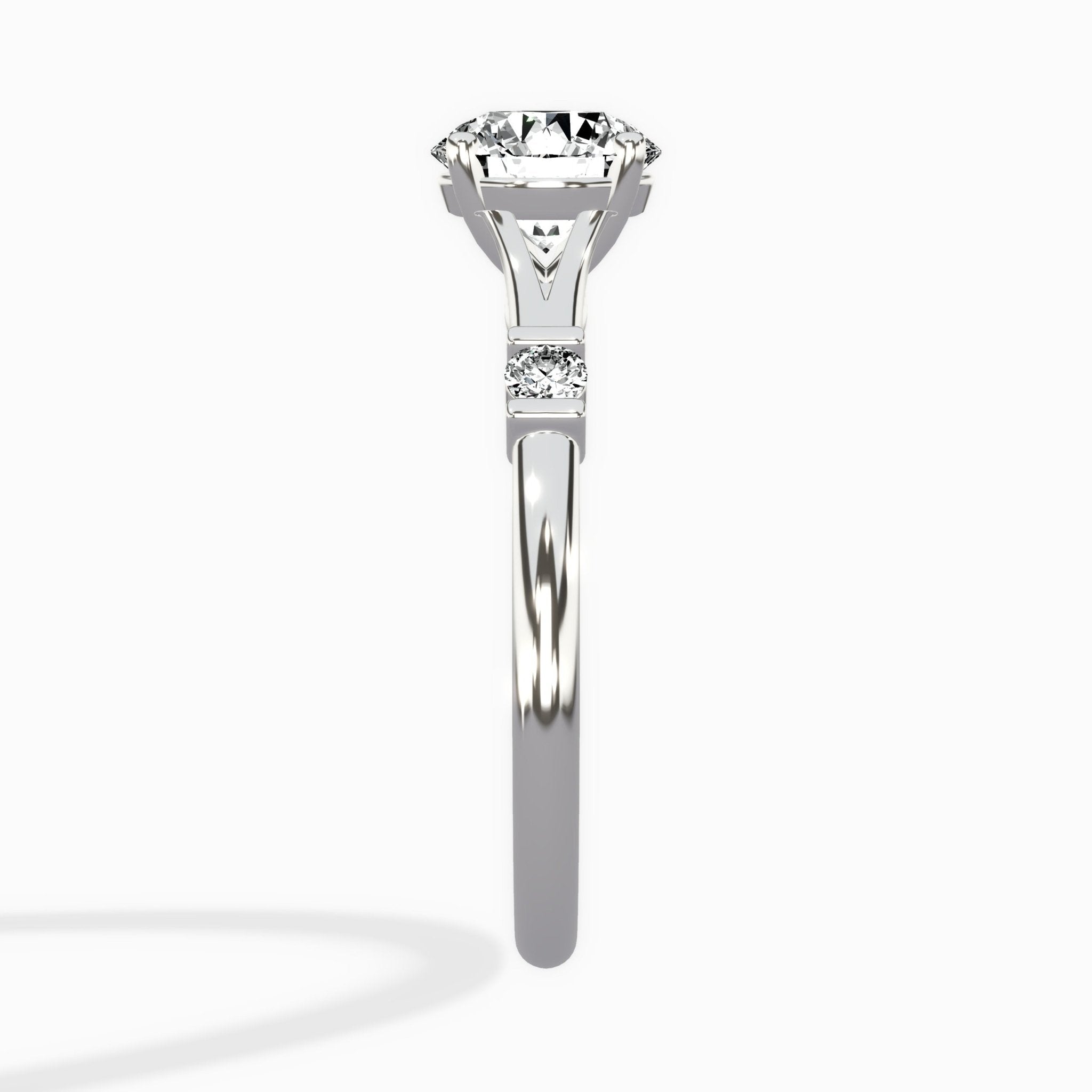 Angled Bypass Pave Solitaire Ring Engagement Ring - The Better Diamonds