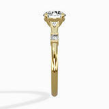 Angled Bypass Pave Solitaire Ring Engagement Ring