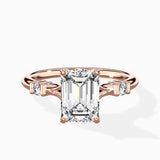 Angled Bypass Pave Solitaire Ring Engagement Ring
