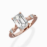 Angled Bypass Pave Solitaire Ring Engagement Ring