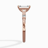 Angled Bypass Pave Solitaire Ring Engagement Ring