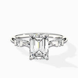 Angled Bypass Pave Solitaire Ring Engagement Ring