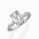Angled Bypass Pave Solitaire Ring Engagement Ring