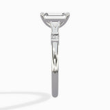 Angled Bypass Pave Solitaire Ring Engagement Ring