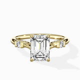 Angled Bypass Pave Solitaire Ring Engagement Ring
