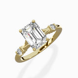 Angled Bypass Pave Solitaire Ring Engagement Ring