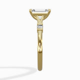 Angled Bypass Pave Solitaire Ring Engagement Ring