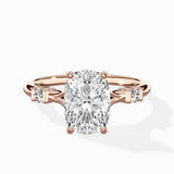 Angled Bypass Pave Solitaire Ring Engagement Ring