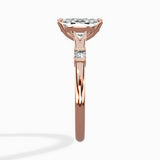 Angled Bypass Pave Solitaire Ring Engagement Ring