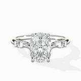 Angled Bypass Pave Solitaire Ring Engagement Ring