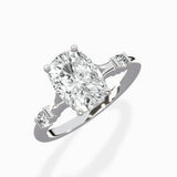 Angled Bypass Pave Solitaire Ring Engagement Ring