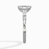 Angled Bypass Pave Solitaire Ring Engagement Ring