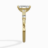 Angled Bypass Pave Solitaire Ring Engagement Ring