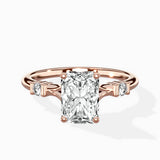 Angled Bypass Pave Solitaire Ring Engagement Ring