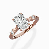 Angled Bypass Pave Solitaire Ring Engagement Ring