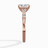 Angled Bypass Pave Solitaire Ring Engagement Ring