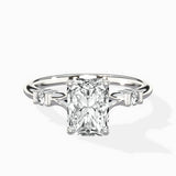 Angled Bypass Pave Solitaire Ring Engagement Ring