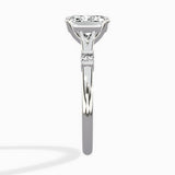 Angled Bypass Pave Solitaire Ring Engagement Ring