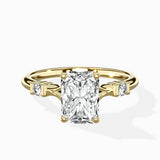 Angled Bypass Pave Solitaire Ring Engagement Ring