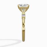 Angled Bypass Pave Solitaire Ring Engagement Ring