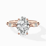 Angled Bypass Pave Solitaire Ring Engagement Ring