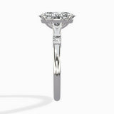 Angled Bypass Pave Solitaire Ring Engagement Ring