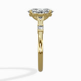 Angled Bypass Pave Solitaire Ring Engagement Ring