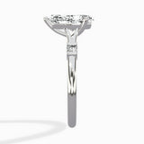 Angled Bypass Pave Solitaire Ring Engagement Ring