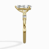 Angled Bypass Pave Solitaire Ring Engagement Ring