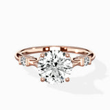 Angled Bypass Pave Solitaire Ring Engagement Ring